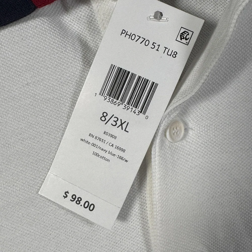 Lacoste Polo Shirt Mens 3XL 8 White Regular Fit Pique Cotton Short Sleeve - Picture 3 of 10